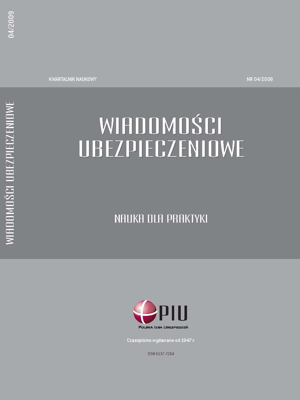 Okładka: Wiadomości Ubezpieczeniowe